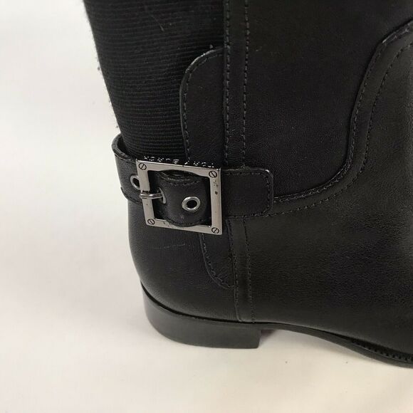 Tory Burch Leather Over the Knee Riding Boots Size 5 Black Low Block Heel - Picture 7 of 10